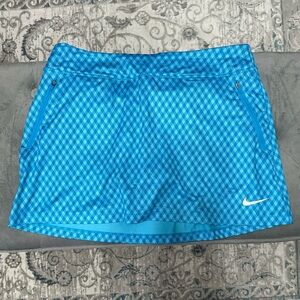 Nike Golf Tour Performance Skirt Skort Blue Plaid Size Medium
